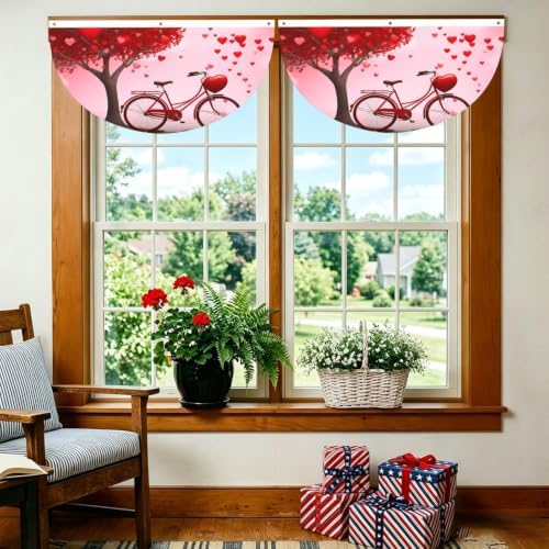 Love Heart Bicycle Semicircular Hanging Decorative Bunting Flag 2pcs - Image 6