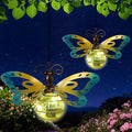 2 Pack Butterfly Outdoor Decor with Bouncy Springs Pendant Lights Birthday Gifts for Women Mom Grandma,Hanging Solar Lights Outside Waterproof Metal Solar Garden Decoration for Porch,Yard,Patio by Unknown