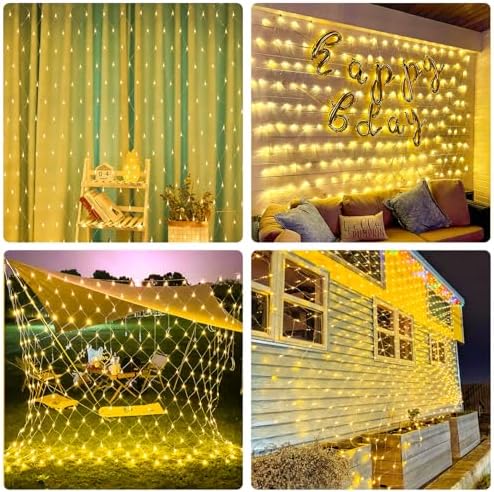 JMEXSUSS 360 LED Net Lights Outdoor, 12ft x 5ft, Plug in, Warm White - Image 3