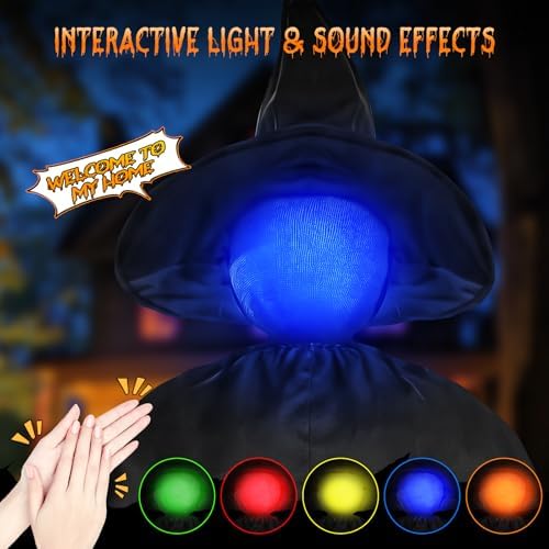 Halloween Decorations Outdoor, 5 Pack 4.3 FT Light Up Holding Hands Witches - Image 3