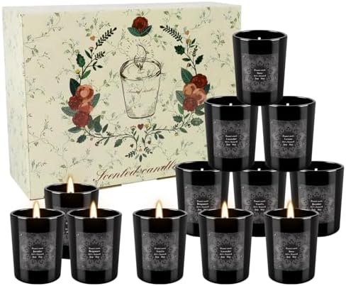 12-Pack Scented Candles Gift Set, 2oz Soy Wax Aromatherapy Candles with 6 Assorted Fragrances, Hand Poured Natural Essential Oil Jar Candles for Home Office Yoga Decor, Birthday Christmas Mother's Day - Image 2