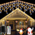 Ollny Icicle Lights for Outside 504LED 41FT, Warm and Cool White Christmas Light with Remote 8Modes Timers Waterproof, Plug in Connectable Hanging Lights for Outdoor Indoor House Roof Holiday by Ollny