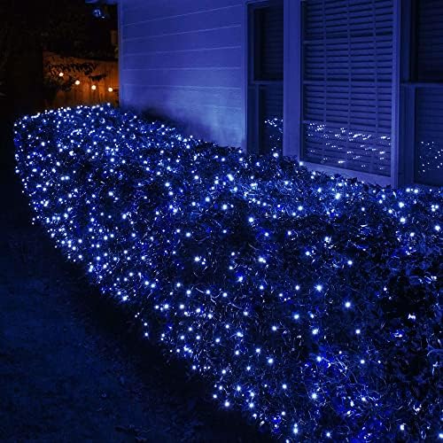 Wintergreen Lighting 100 5mm Blue LED Net Lights, 4 x 6 ft Green Wire Indoor/Outdoor Commercial Grade Outdoor Christmas Decorations for Hedges & Bushes - Image 4