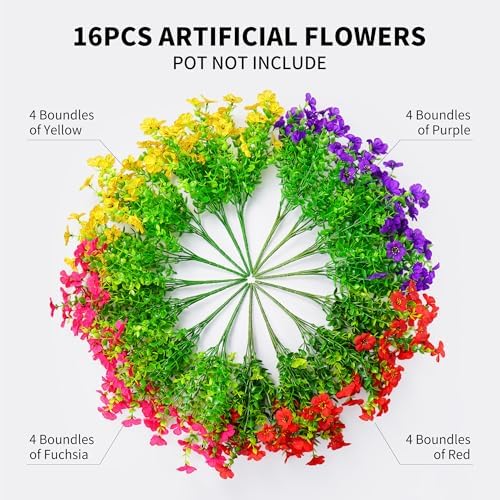 Artificial Flowers for Outdoors Fake Flowers Faux Plant Spring Summer Decor - Image 6