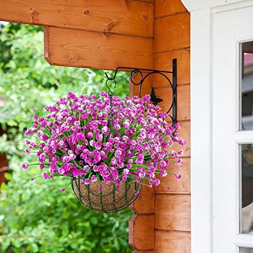 Ouddy Decor 12 Bundles Artificial Flowers for Outdoors Decorations, Fuchsia - Image 4