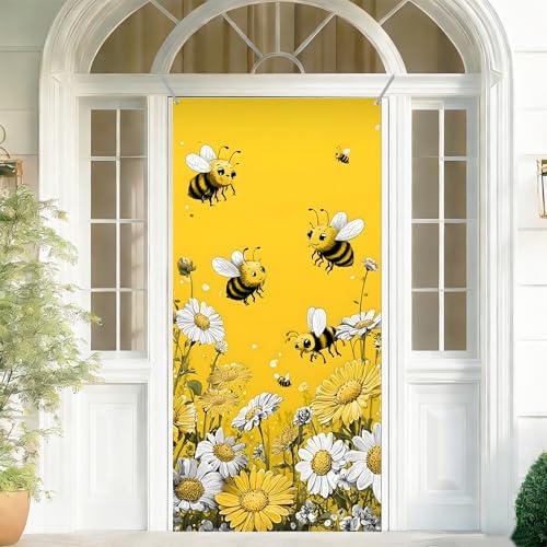 Front Door Covers Decorative, Spring Flower Design Door Curtain 70.8 x 35.4 Inch for Porch Outdoor Indoor Home Decor (Colorful-233) - Image 4