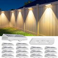 16 Pack Solar Fence Lights, Fence Lights Solar Powered with Ultra-Bright Lens Warm White + RGB 13 Color Mode IP65 Waterproo for Backyard/Step/Patio/Deck/Stair/Railings-White by UGDLUCK