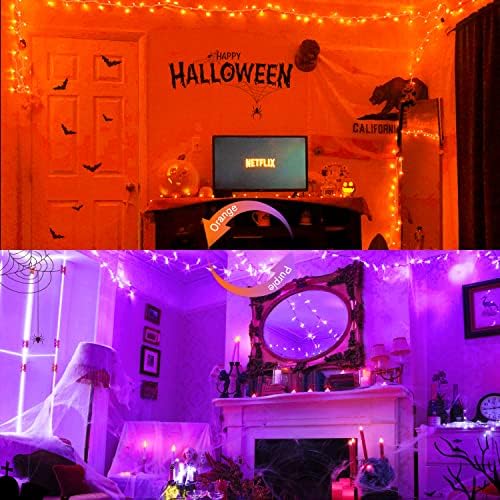 JMEXSUSS 100 LED Orange & Purple Halloween Lights Plug in - Image 5