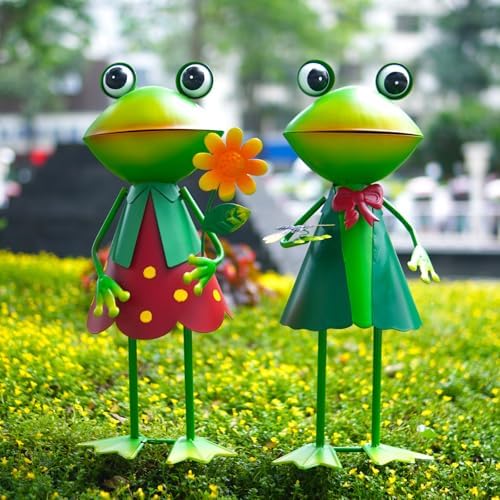 HONGLAND 3D Frog Metal Yard Art Garden Decor for Outside Lawn Pathway Yard - Image 5