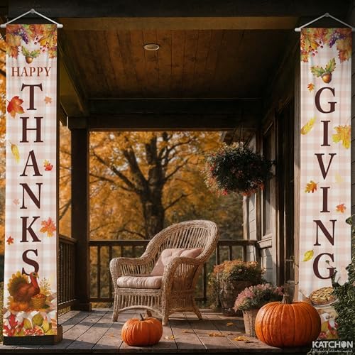 Katchon Happy Thanksgiving Banner Outdoor 72x12 Inch - Image 4