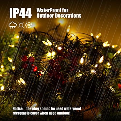 Neoclassy 120Led Christmas Net Lights Outdoor 5ft x 6ft Connectable, 8 Modes Waterproof Black Wire 29V Plug in Mesh Net Christmas Lights for Garden, Yard, Bushes, Trunk, Xmas Tree Decor (Warm White) - Image 6