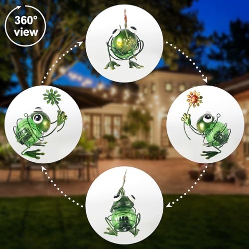 Frog Solar Hanging Lantern Outdoor Garden Decor - Image 5