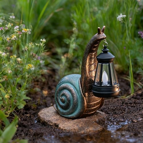 Solar Garden Snail Statue,Lawn Decor Statue for Patio, Balcony, Yard Ornament - Mothers Day Gifts for Mom Grandma Women - Image 5