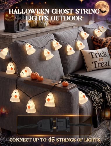 Halloween Decorations Ghost String Lights, 8.5Ft 10 LED Lights Outdoor - Image 5