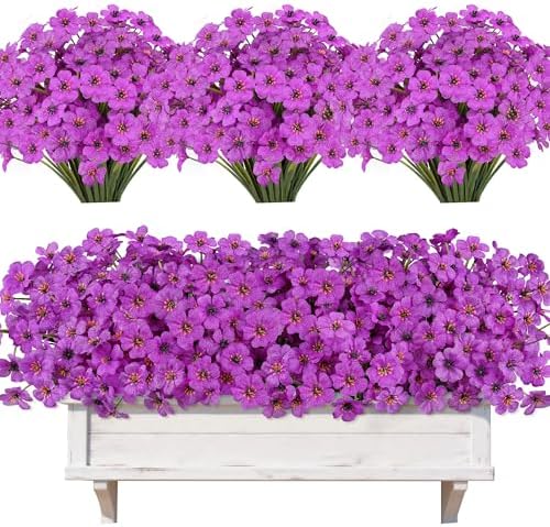 AmyHomie 20 PCS Artificial Flowers for Outdoors, UV Resistant Fake Plants by AmyHomie