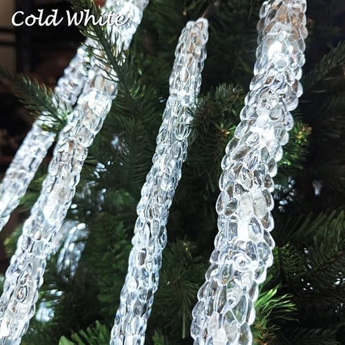 AWQ 21.7 FT Icicle Lights, 60 LED Twinkle Icicle String Lights with 12Tube - Image 4