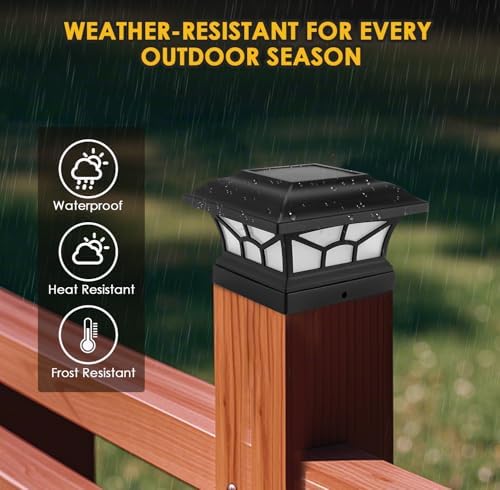 8 Pack Solar Post Cap Lights Outdoor, Flickering Flame & Warm White - Image 7