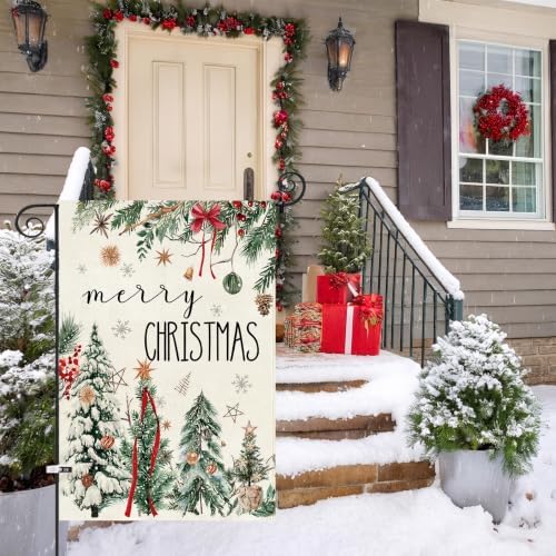 Baccessor Christmas Garden Flag 12.5x18 Inch Winter Pine Forest Farmhouse - Image 2