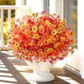 Yastouay Fake Mums, 12 Bundles UV Resistant Artificial Mums for Outdoors by Yastouay