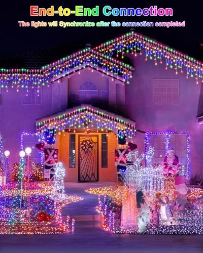 2 Pack 53FT 486 LED Christmas Lights Outdoor, Plug in Waterproof Christmas Lights for Outside, Timer & Memory, 8 Modes Hanging Fairy Light for House Eaves Yard Patio Decorations,Multicolor - Image 3