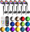 HIBOITEC 12W Christmas Spotlight Outdoor with Plug Timer Color Changing 120V Landscape Lighting Waterproof Dimmable LED Spot Light for Yard Christmas Outside House Garden Tree Decoration 6Pack by HIBOITEC