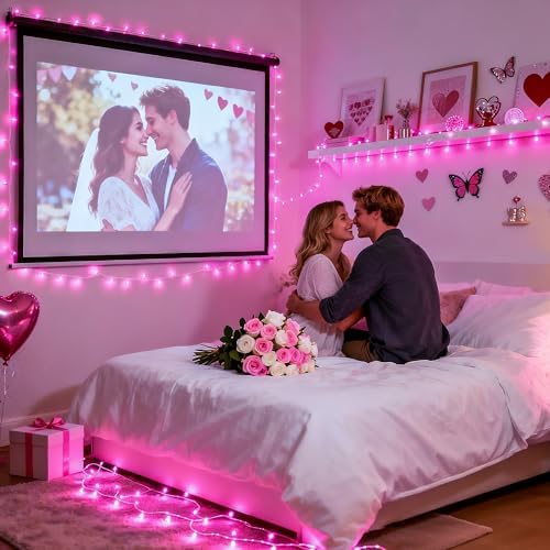JMEXSUSS Connectable 8 Modes 33ft 100 LED Pink Christmas Lights - Image 5