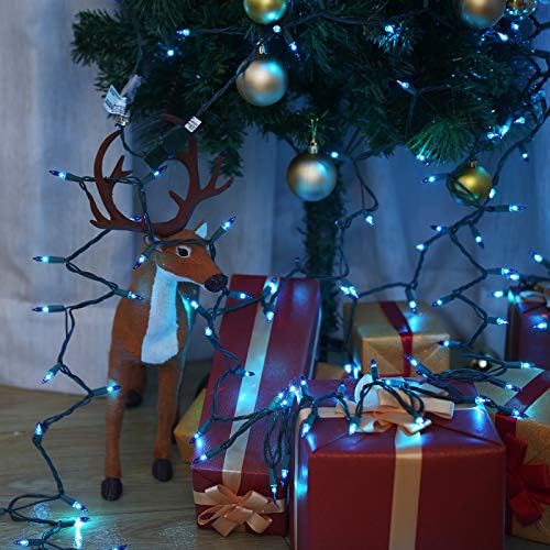 BrizLabs Blue Christmas Lights, 69.6ft 300 Count Blue String Lights Connectable, 120V UL Certified Incandescent Xmas Lights Green Cord, Outdoor Mini String Lights for Indoor Party Garden Patio Decor - Image 6