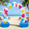 8FT Inflatable Beach Ball Arch Built-in 5 LED Lights Colorful Blow Up Archway for Summer Outdoor Decorations Tropical Luau Carnival Pool Beach Birthday Party Supplies Yard Garden Lawn Photo Backdrop by Eyourlife