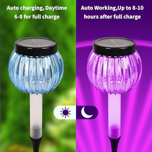 DOUBLEZHE 12Pack Solar Christmas Pathway Lights Outdoor Waterproof, Multicolor & Warm White Changing LED Outdoor Solar Lights Christmas Decorations with Auto On/Off for Garden, Yard, Patio, Walkway - Image 2