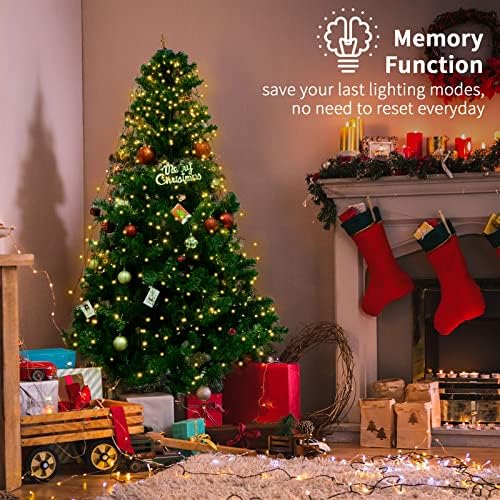 BOLWEO Christmas Tree Lights, 592LED 16 Lines Christmas Lights for Tree 8 Modes for 8ft-10ft Christmas Tree, UL Certified Indoor Outdoor Christmas Decorations 16 * 9.8ft Drops Warm White - Image 4