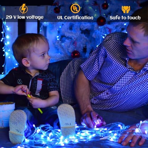 Blue Christmas Lights Outdoor 66ft 640LED Icicle Lights for Outside House - Image 3