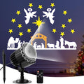Meonum Christmas Nativity Scene Projector Lights Outdoor, Upgrade Waterproof Nativity Silhouette Light Power Supply with Remote Control Scene onto Outdoor Indoor Wall Windows Garage Doors by Meonum