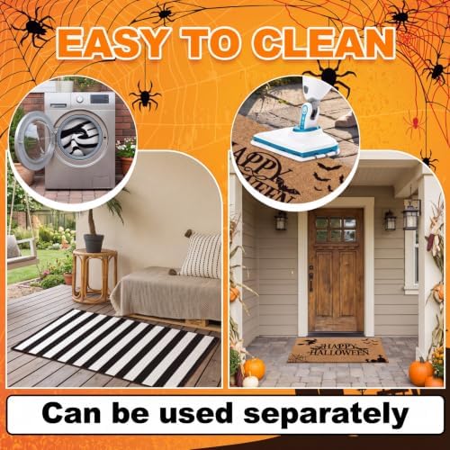 Duraaamo 2 Pcs Halloween Doormat Outdoor Happy Halloween Welcome Mats - Image 5
