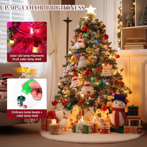 Kawaya Christmas Pathway Lights, Jumbo C9 Clear Tree Lights 50FT 50 Bulbs - Image 5