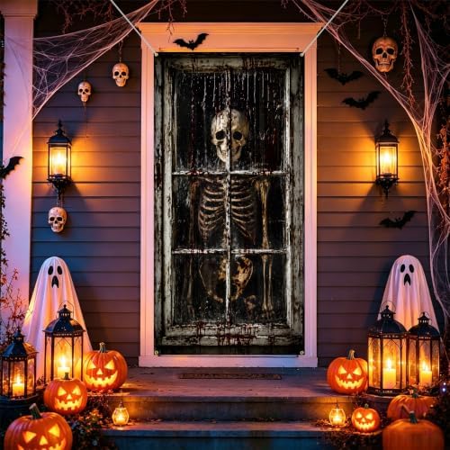 Halloween Door Cover, Fabric Front Door Porch Sign for Halloween Party - Image 6