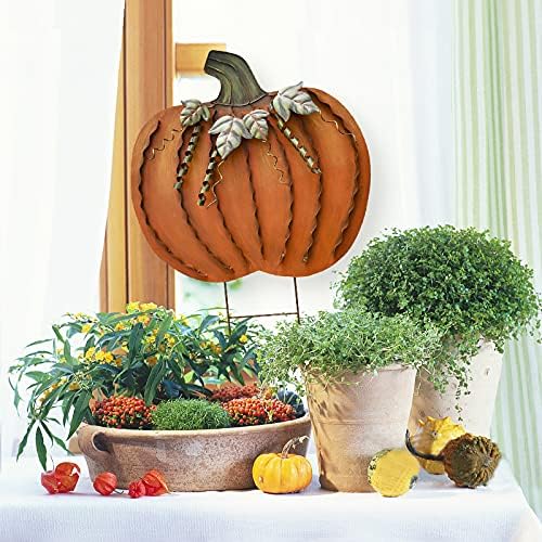 Pumpkin Garden Stake Metal Pumpkin Yard Sign Fall Decor Decorative Pumpkin - Image 3