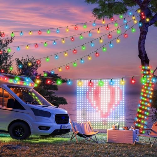 Nisocy 100FT 4-Color Christmas String Lights, Red Green Blue Warm White LED Mini Lights with Green Wire, 8 Modes, Timer, Plug-in Indoor Outdoor Lights for Tree, Porch, Fence and Holiday Decor - Image 6