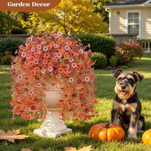Alupssuc 8PCS Fall Hanging Flowers Artificial for Outdoor Indoor Decor - Image 5