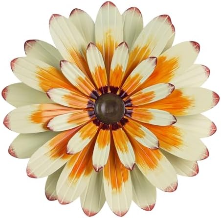 YEAHOME Metal Flower Wall Decor, 16" Wall Art Hanging Decorations for Home Bathroom, Bedroom, Living Room, Office, Boho Art, Indoor Outdoor Decorations Patio Garden Decor by YEAHOME