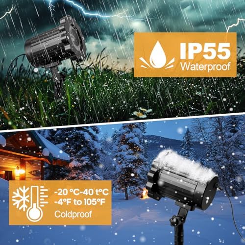 3D Dynamic Christmas Projector Lights Outdoor Indoor-2026 Upgrade Reindeer Christmas Decorations,Waterproof Holiday Projector Lights for Window Ground Roof Wall Yard Xmas Decor - Image 6