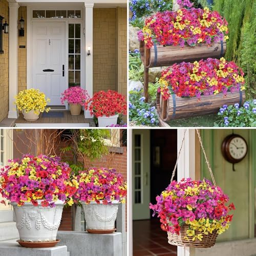 Ouddy Decor 24 Bundles Artificial Flowers for Outdoors Decor, Multicolor - Image 4