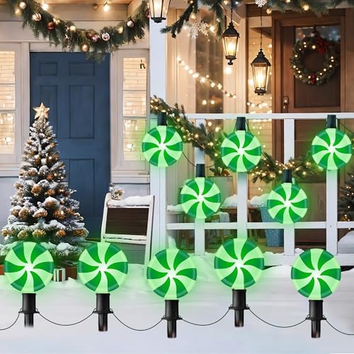 Ultimate Unicorn Christmas Lollipop Pathway Lights Green, Christmas Decor by UltimateUnicorn