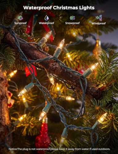 Clear Christmas Lights, 40FT 200 Count Incandescent Mini String Lights, Connectable Waterproof Fairy Light Christmas Decorations for Indoor Outdoor Xmas Tree Garland Garden Patio Party Wedding Decor - Image 4