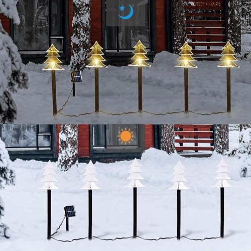 10‑Pack Solar Christmas Pathway Lights, Waterproof Outdoor LED Landscape Lights for Yard, Lawn, Patio & Walkway Holiday Decor - Image 5