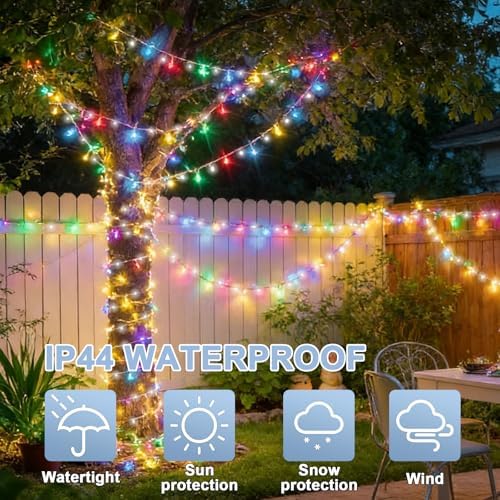 LAMPHOME 33ft 100 LED Easter String Lights Plug in, Multicolor Pastel 16 Modes Twinkle Fairy Lights,Waterproof Outdoor String Lights for Easter Tree Indoor Outdoor Spring Decorations - Image 3