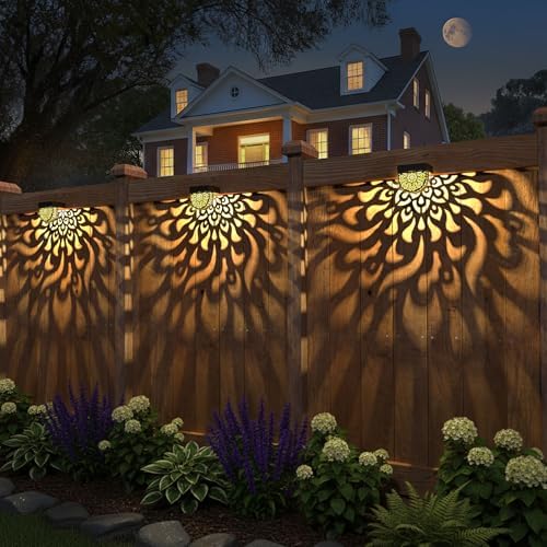 Solar Fence Lights 6 Pack Solar Deck Step Wall Lights Outdoor Waterproof LED Decorations Warm Yellow Light Decorative Lighting for Garden, Front Door, Backyard (Bronze) - Image 5
