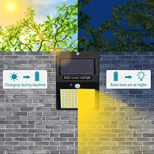 kolpop 6 Pack Solar Motion Lights Outdoor, 3 Modes/100LED Security Wireless IP65 Waterproof Wall Outdoor for Front Door, Backyard, Garage, Deck(Warm White) - Image 5