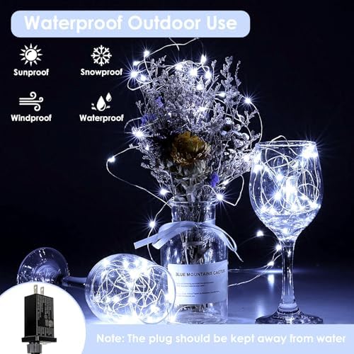 66FT 200 LED Fairy Lights with Remote, Plug in Twinkle Light Outdoor Indoor - Image 2