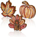 Smile 3 Pcs Wooden Blocks Pumpkin Turkey Maple Signs, Thanksgiving Tiered Tray Decorations, for Home Table Shelf. by Sme