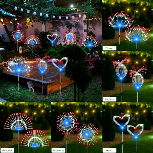 Slyuexu Solar Garden Lights Outdoor, 4 Pack Total 480 LED - Image 4